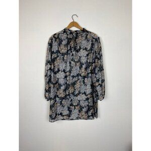 Vintage Paley Plus New York Plus Size Women's Sheer Floral Tunic Blouse, Polyest